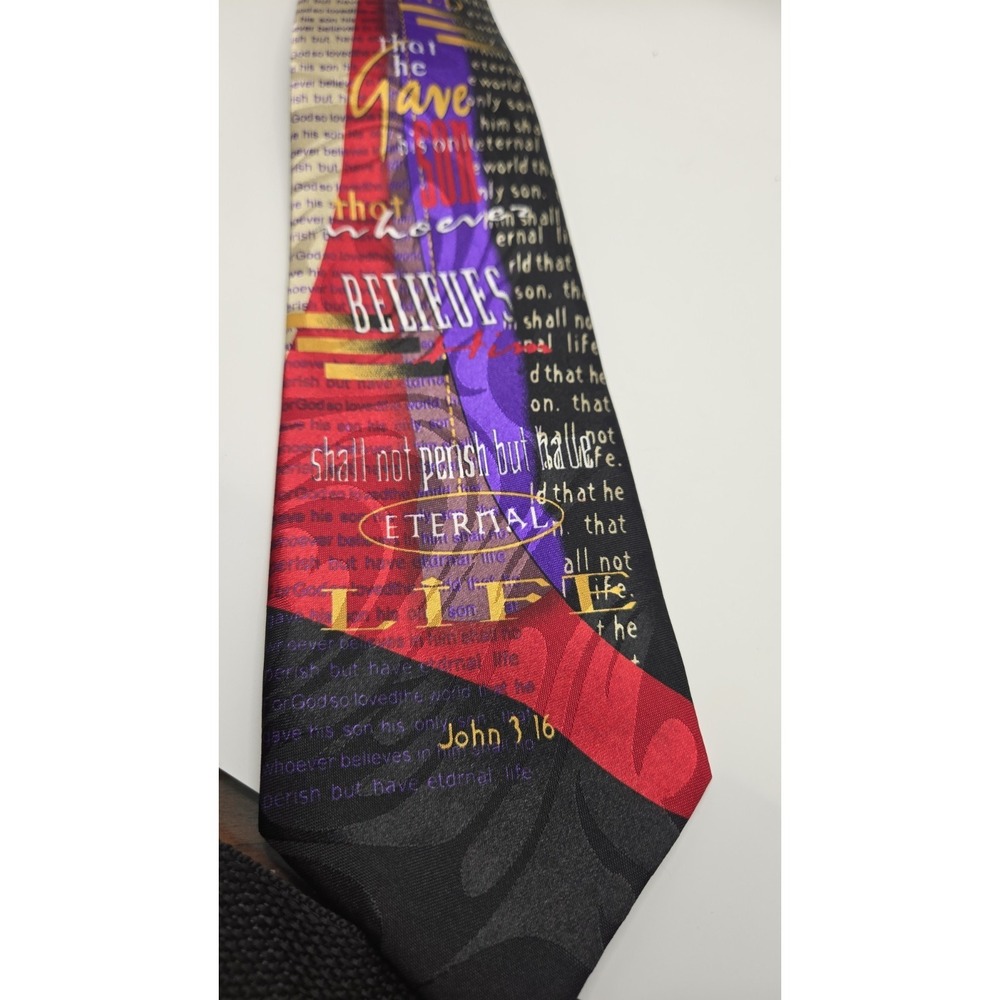 John 3:16 Christian Bible Verse Tie Steven Harris Religious Church Necktie